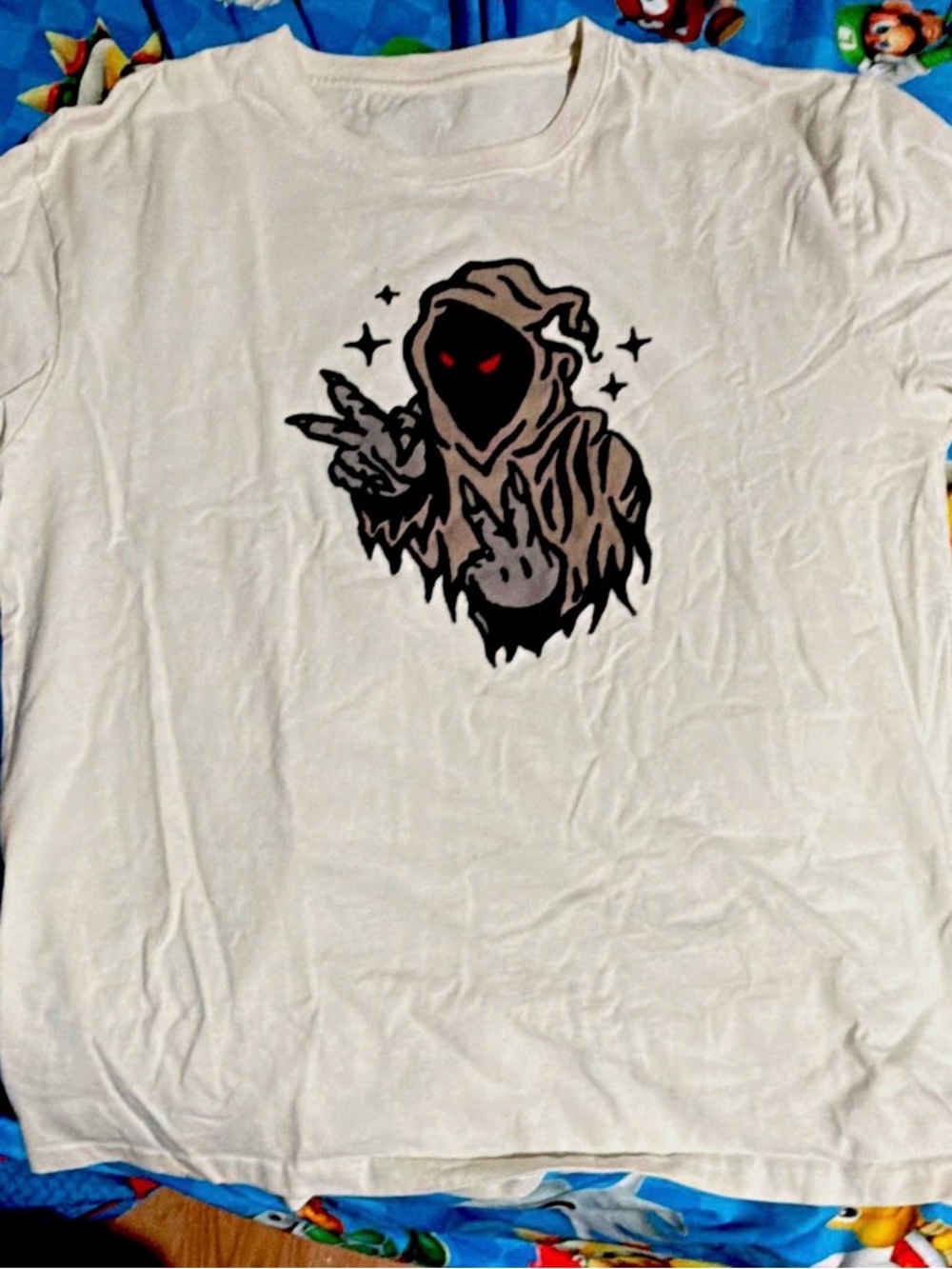 jcpenney White Short Sleeve Tee with Hooded Phantom Graphic